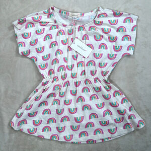 Everbloom Wonder Dress Girl 24 Months Cream Rainbow Short Sleeve New